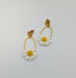 Daisy Hoop Earrings with Gold Drop