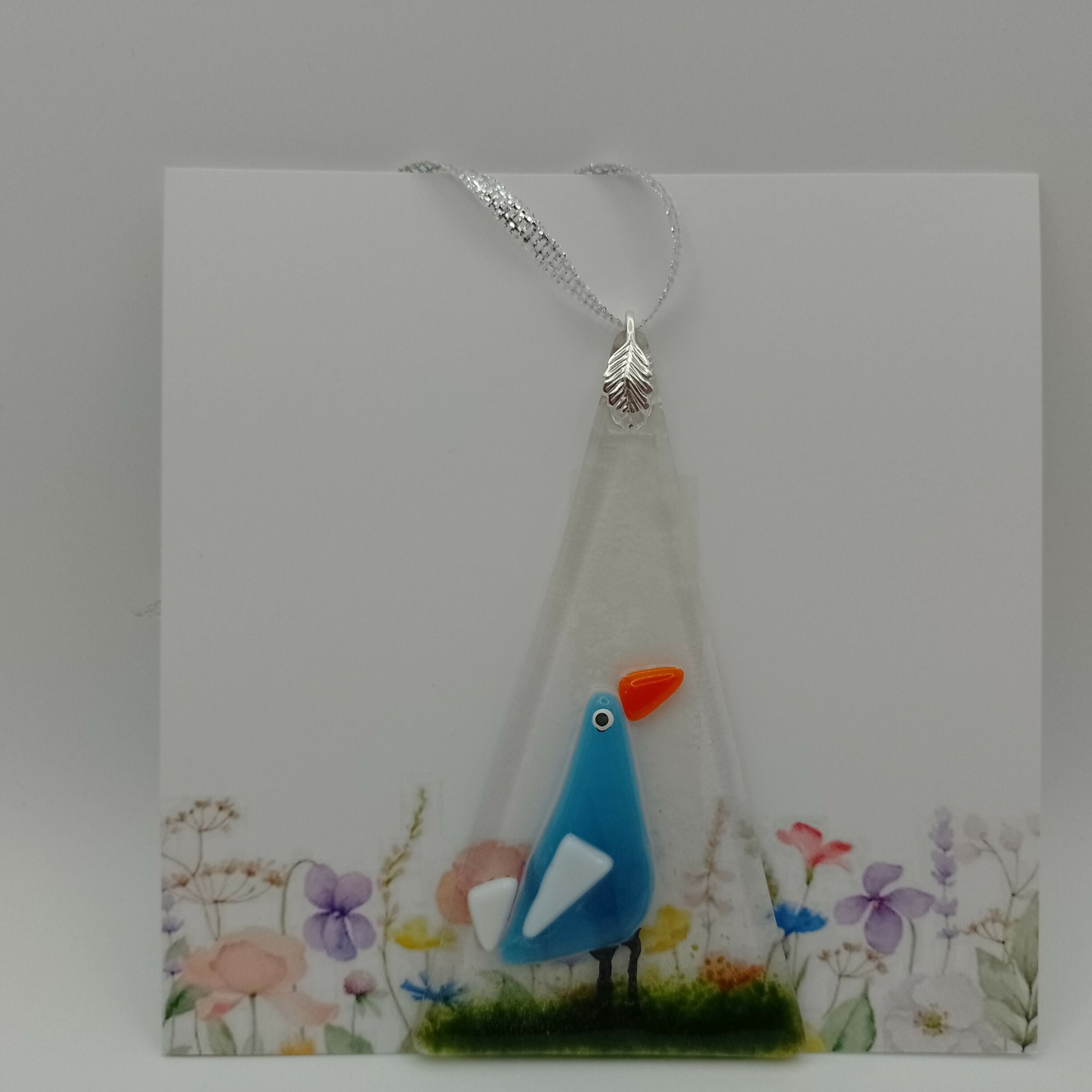 Fused Glass Bird Card