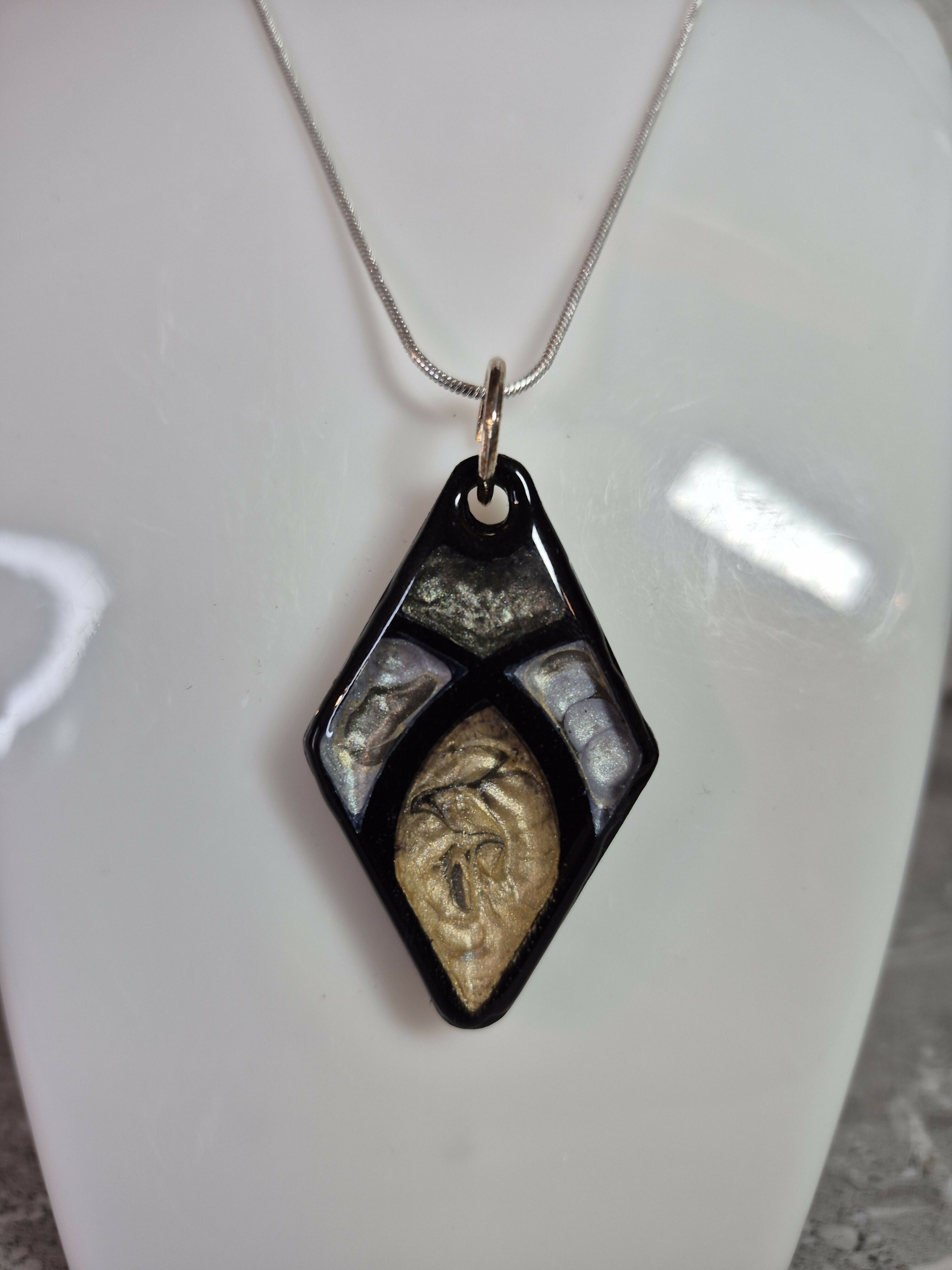 Unique Hand Crafted Diamond Shape Pendant
