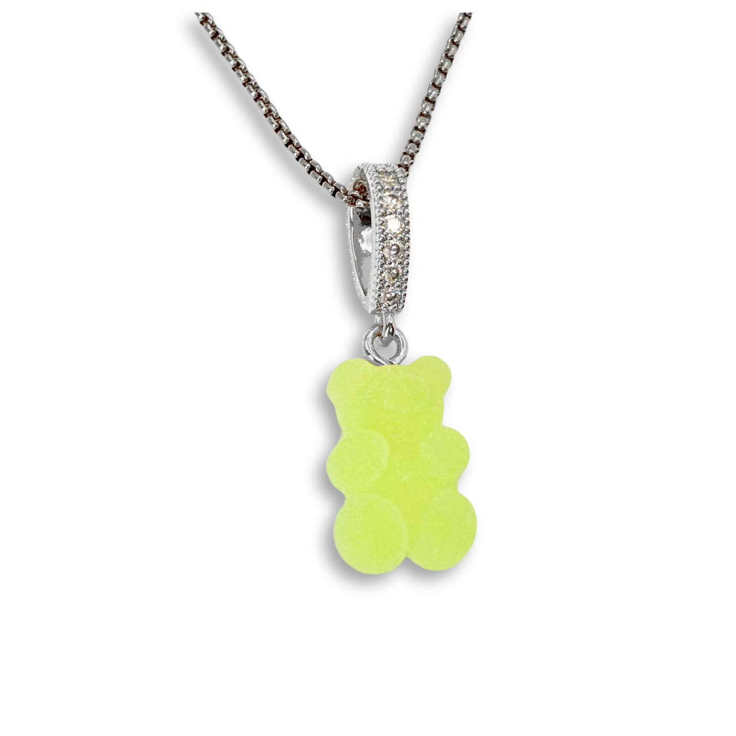 Sugar Coated Gummy Bear Pendant in Lime