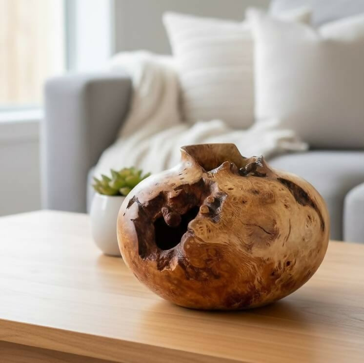 English Oak Burr Vessel | Artisan Wood Sculpture
