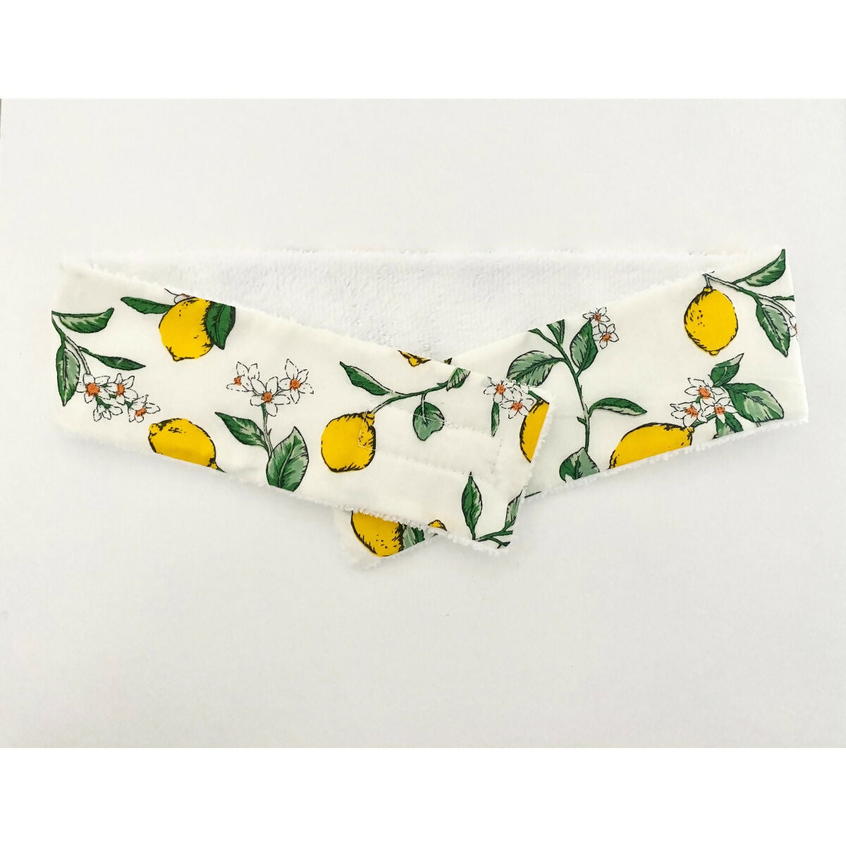 Cream Lemon Makeup Spa Headband with Adjustable Velcro Strap
