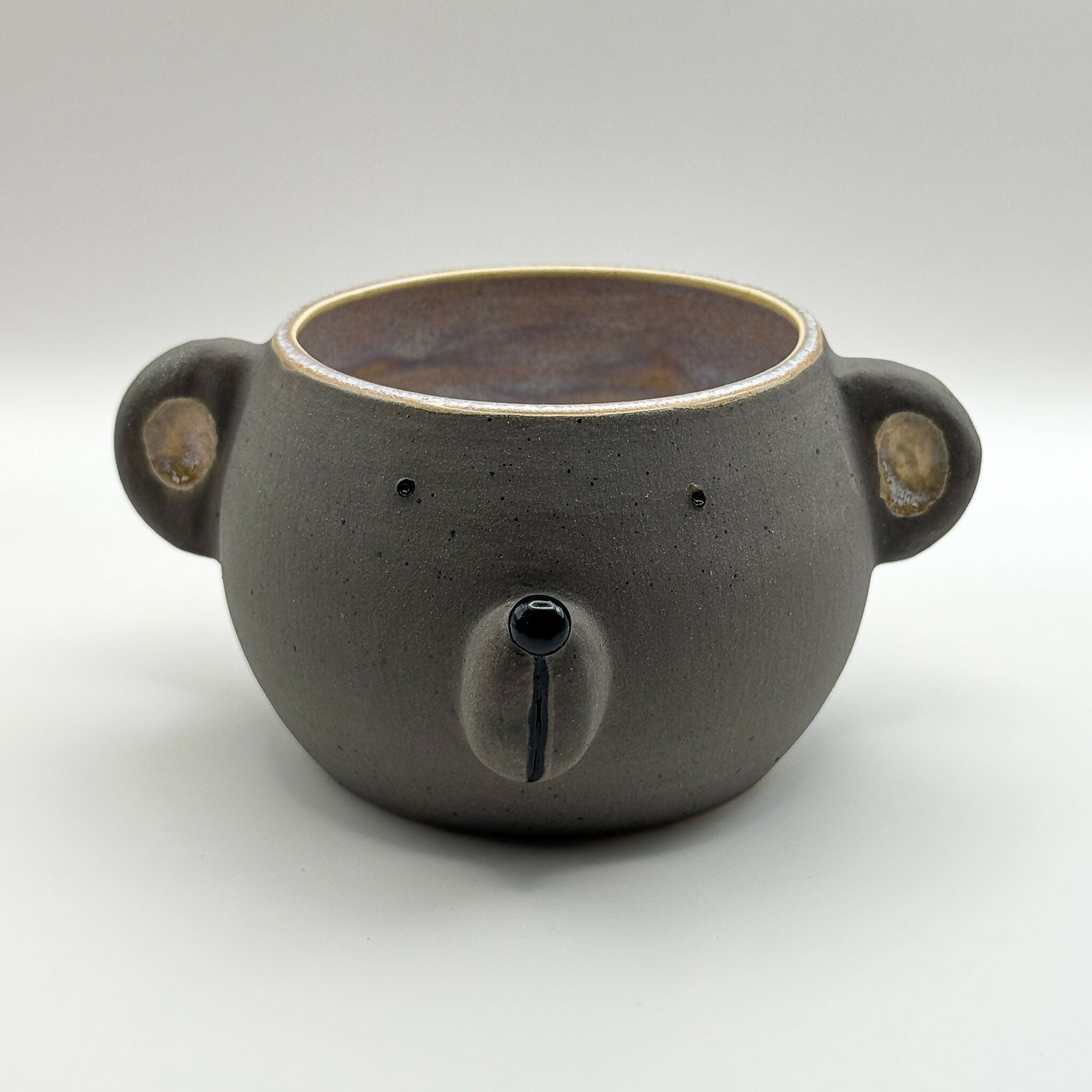 Handmade Dark Bear Ceramic Cup