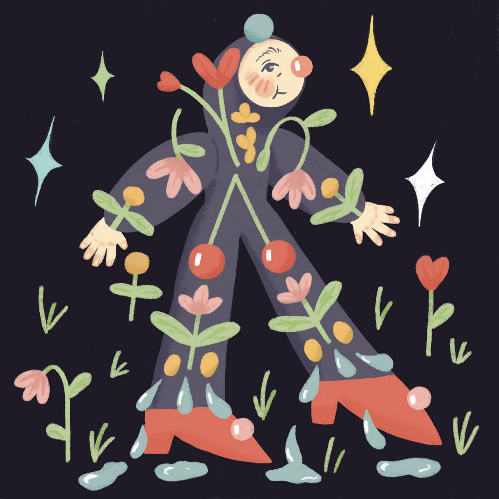 Square Print 'Tulip Man'
