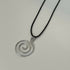 Silver Spiral Pendant Black Cord Necklace