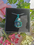 Blue Tiger's Eye Wire Wrapped Crystal Necklace on Sterling Silver Chain