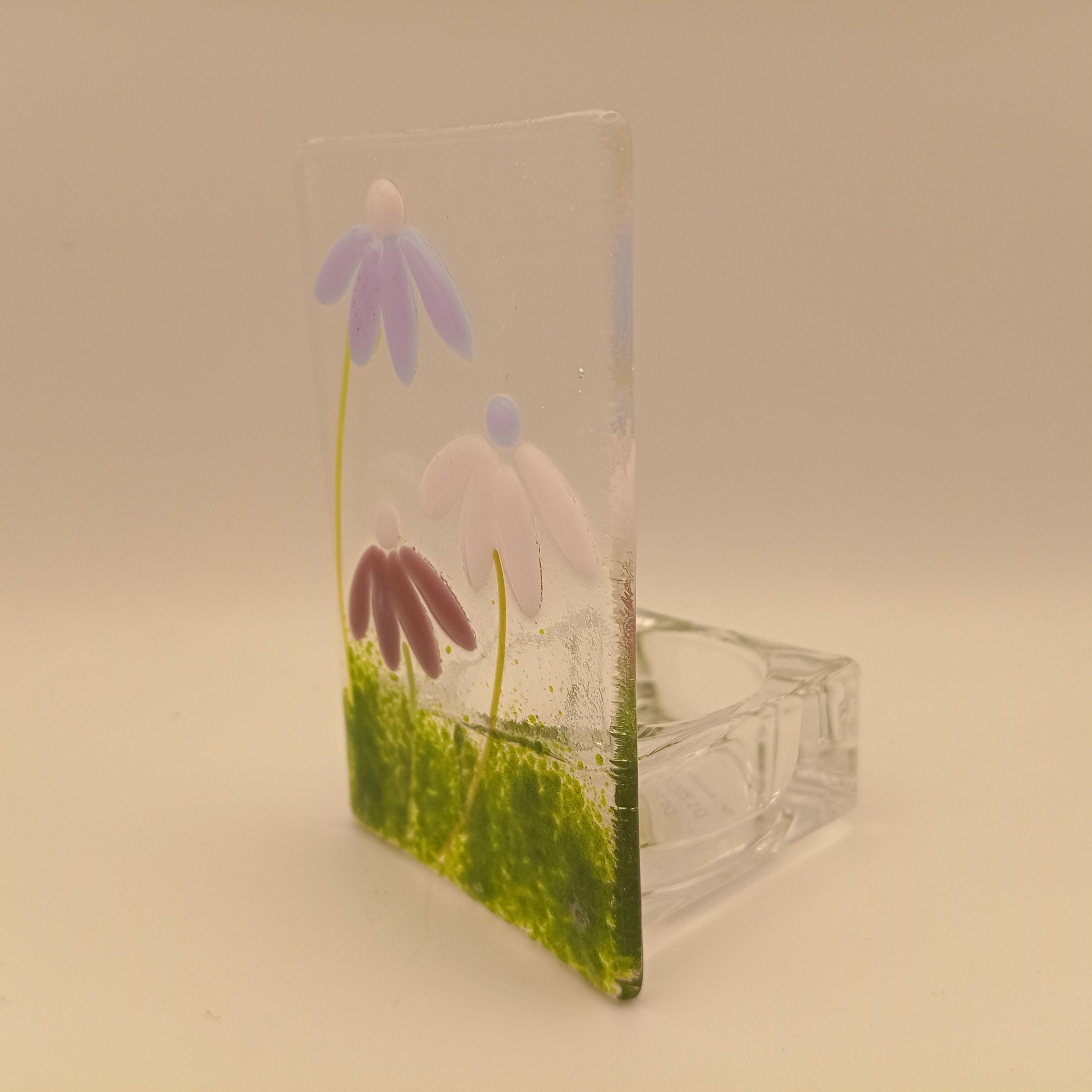 Fused Glass Flower Tealight Holder