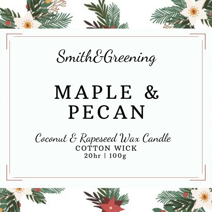 Maple & Pecan Coconut Wax Candle (Clear Glass)