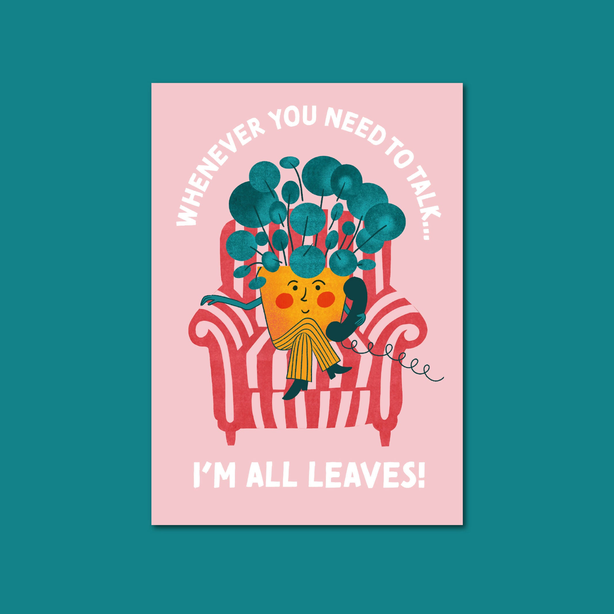 Funny Illustrated Indoor Plant Print - All leaves