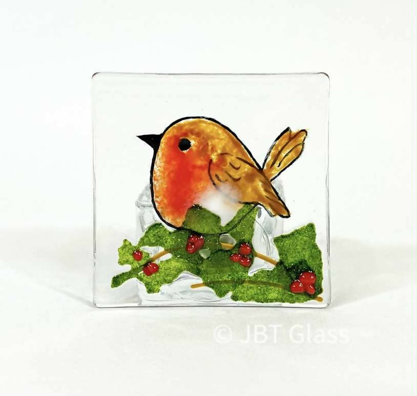 Small Powered Robin Tea Light