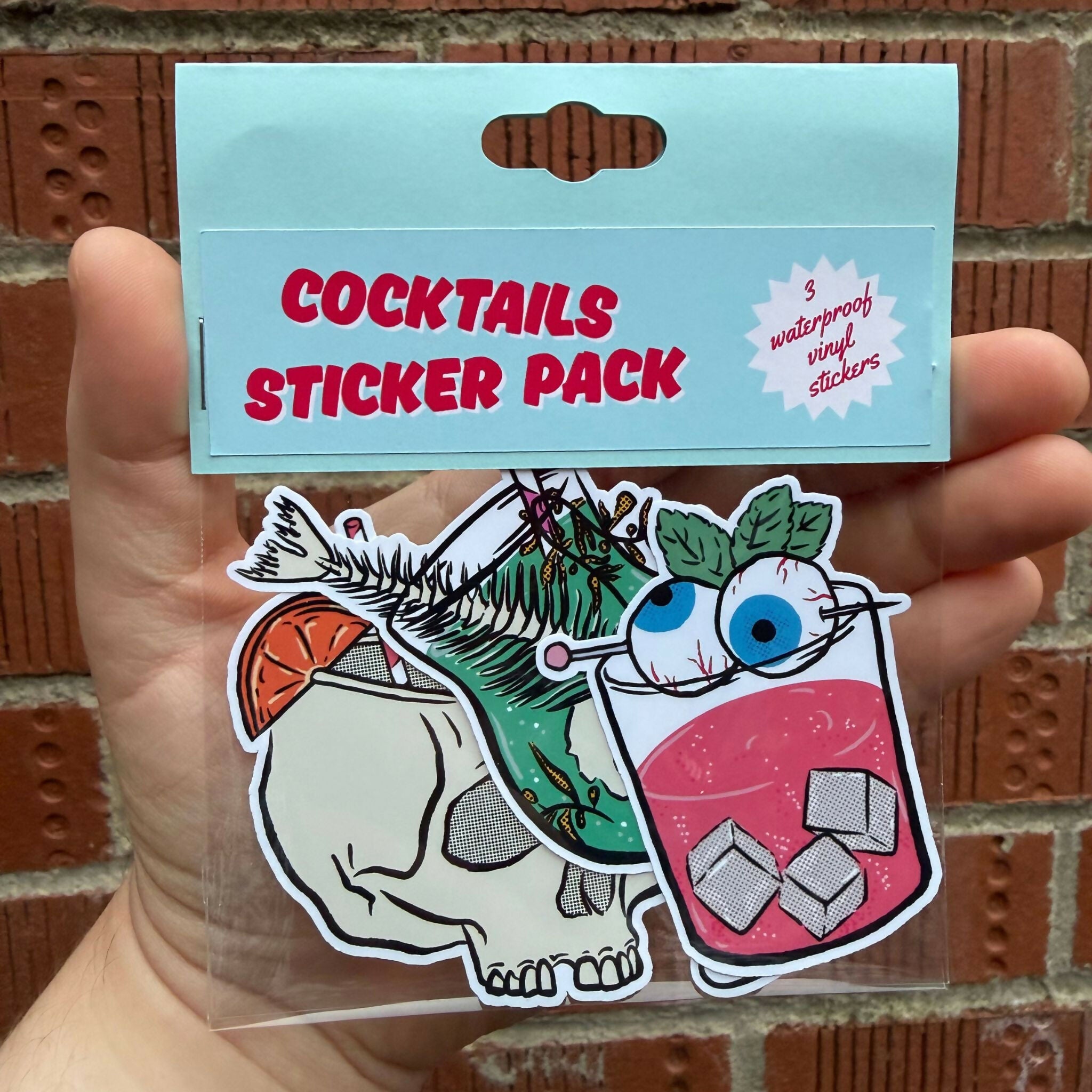 Cocktails Sticker Pack - 3 Waterproof Stickers