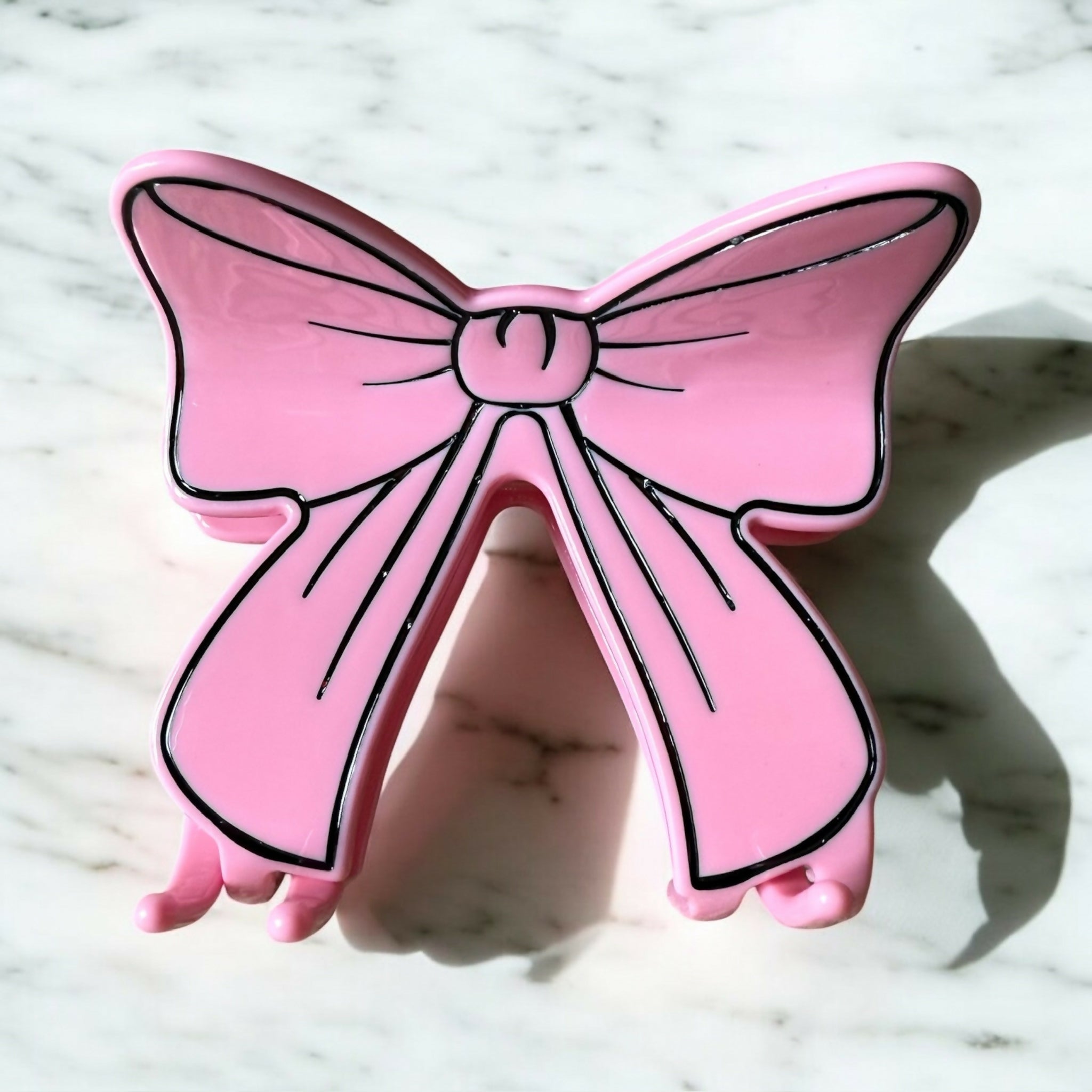 Pink Bow Hair Clip / Claw