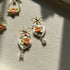 Orange and yellow floral Earrings on bow