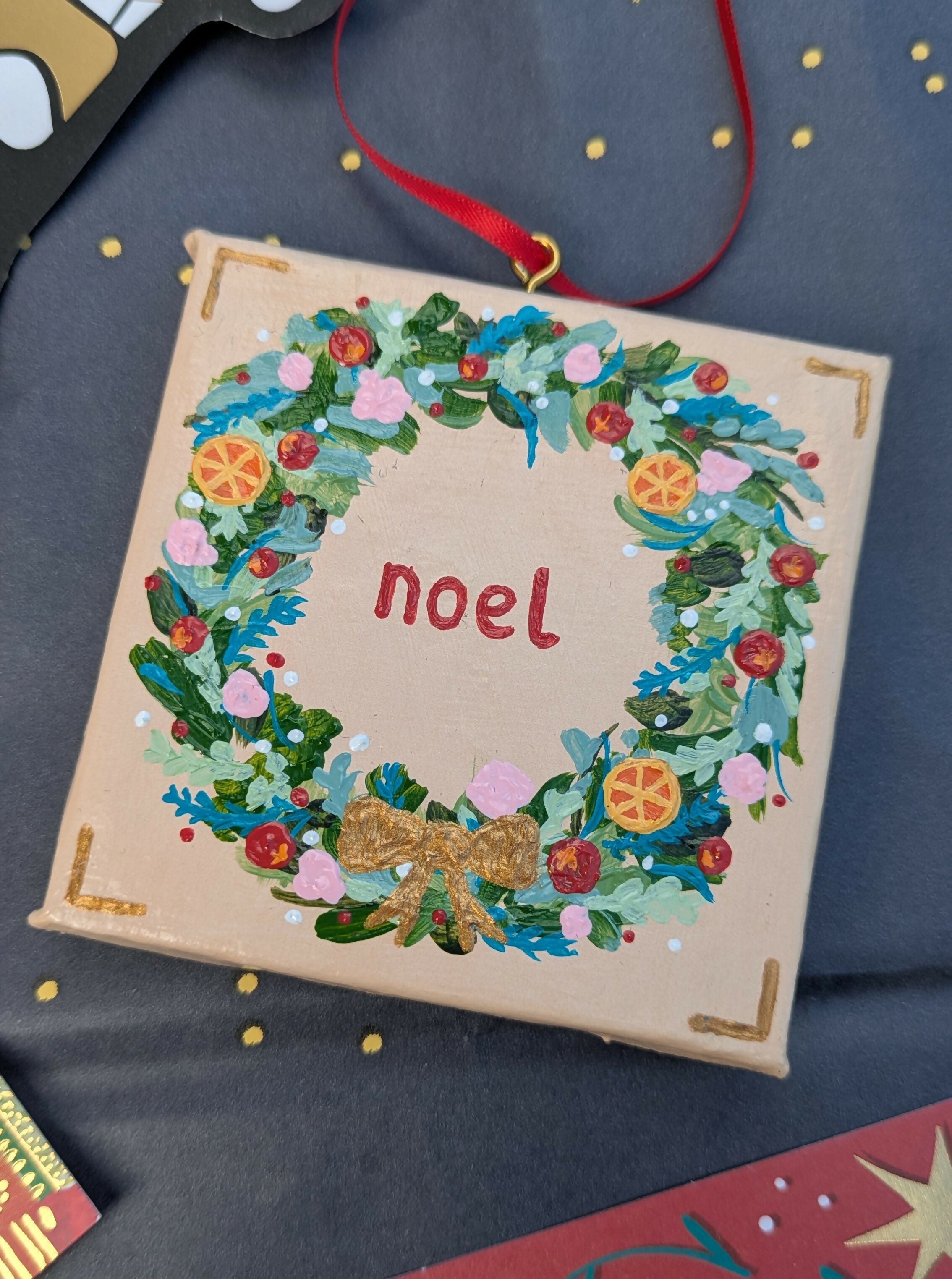 Mini Canvas Noel Christmas Decoration