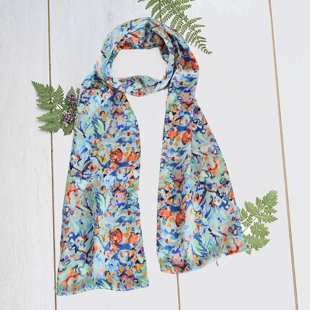 Double Sided Silk Scarf | Elegant & Versatile Accessory | Art & Soul