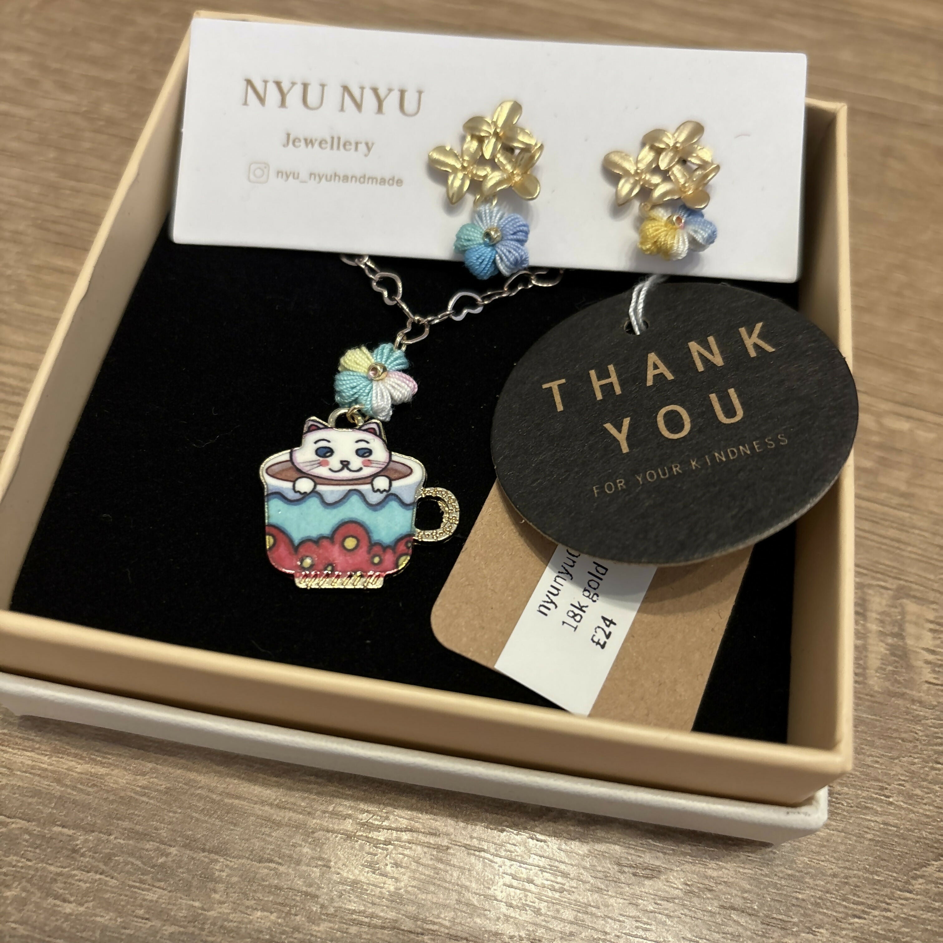 Micro Crochet Flower Kitten Jewellery Sets