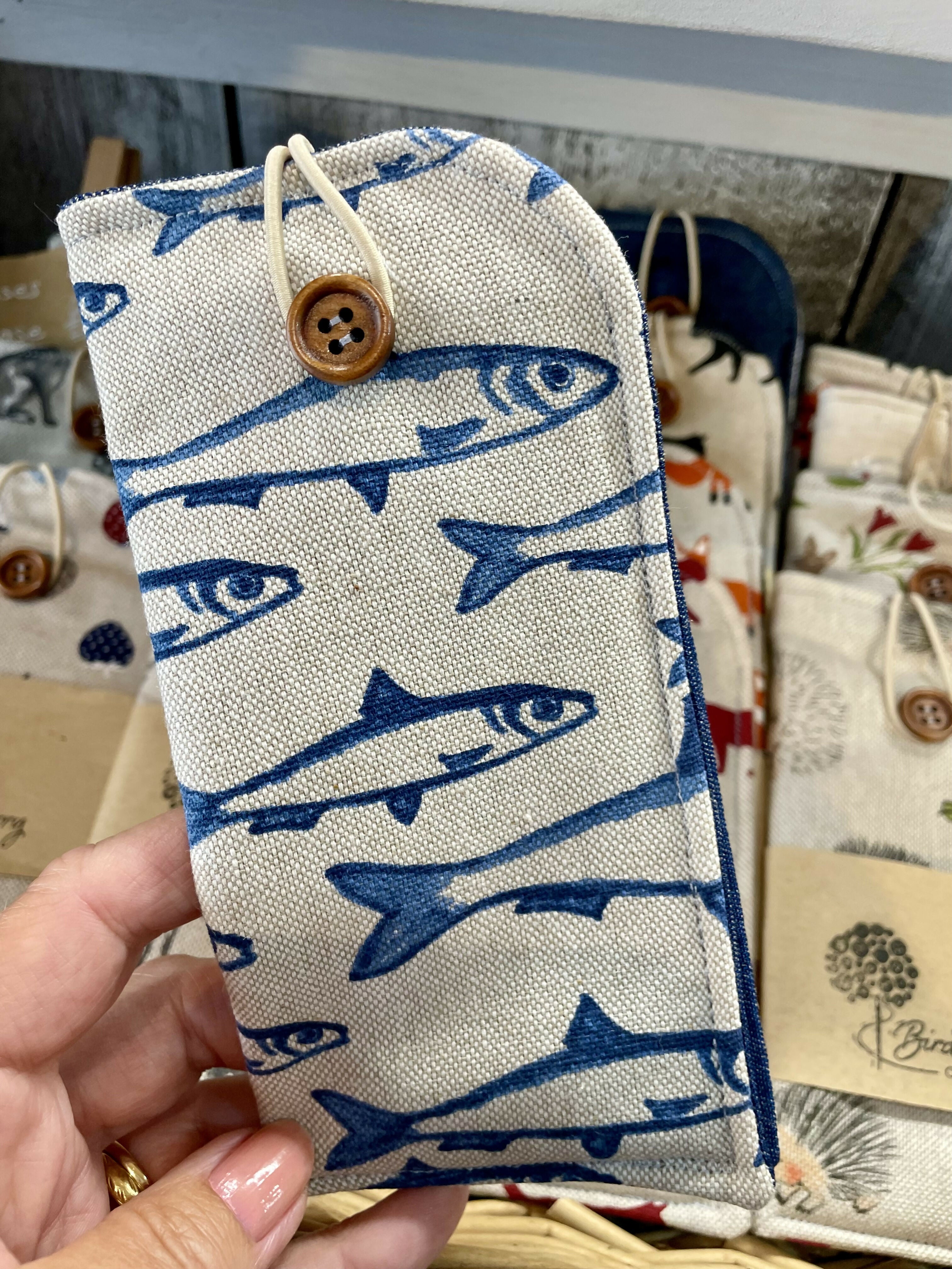 Fish Print Glasses Case