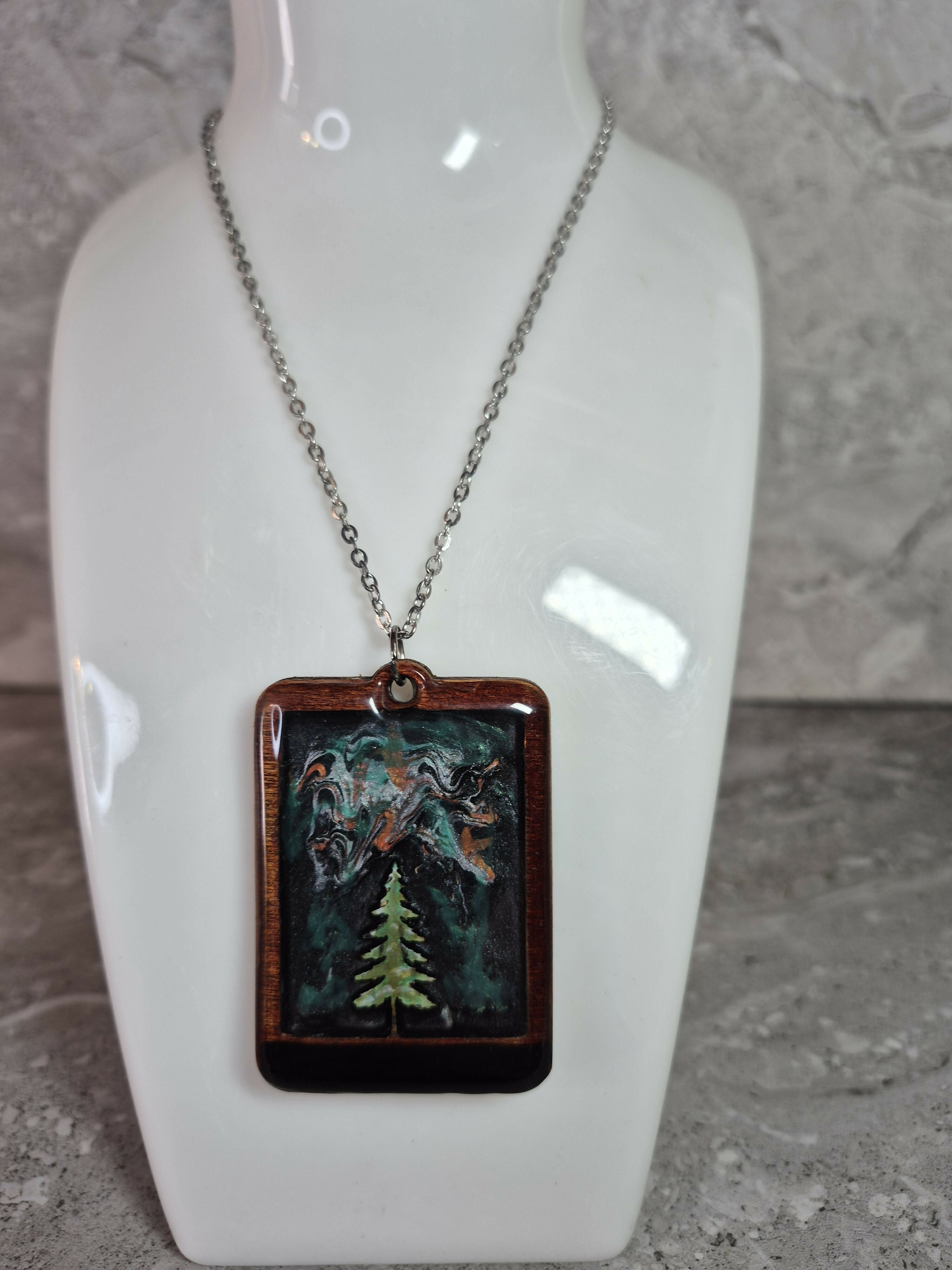 Unique Handcrafted Landscaped Scene Pendant