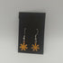 Dark Yellow Enamel Flower Earrings
