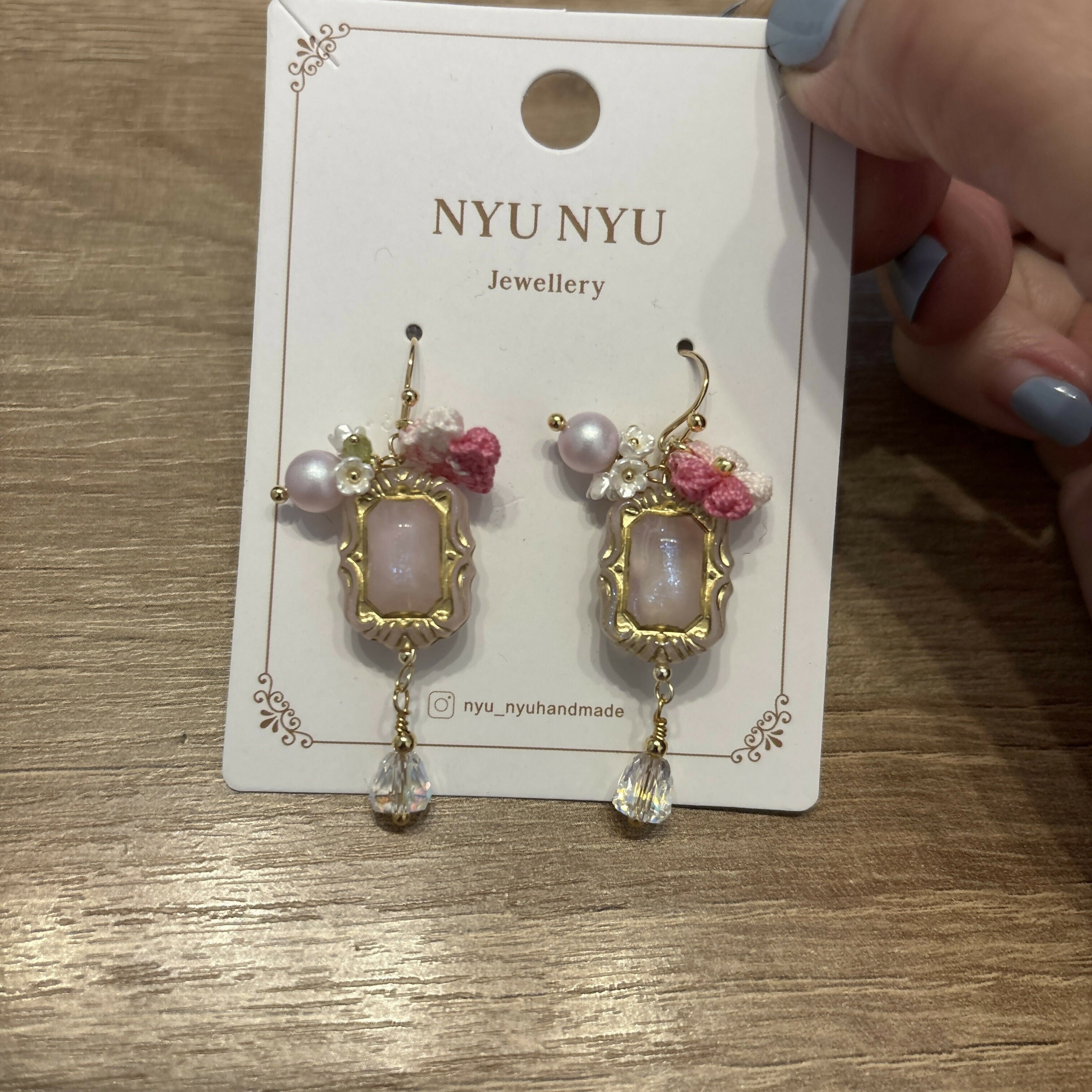 Micro Crochet Flower Dangle Earrings