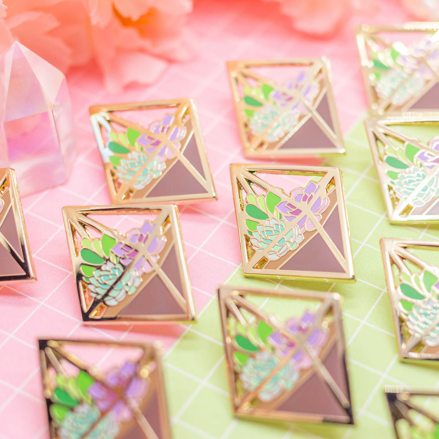 Enamel Pin - Succulent Terrarium