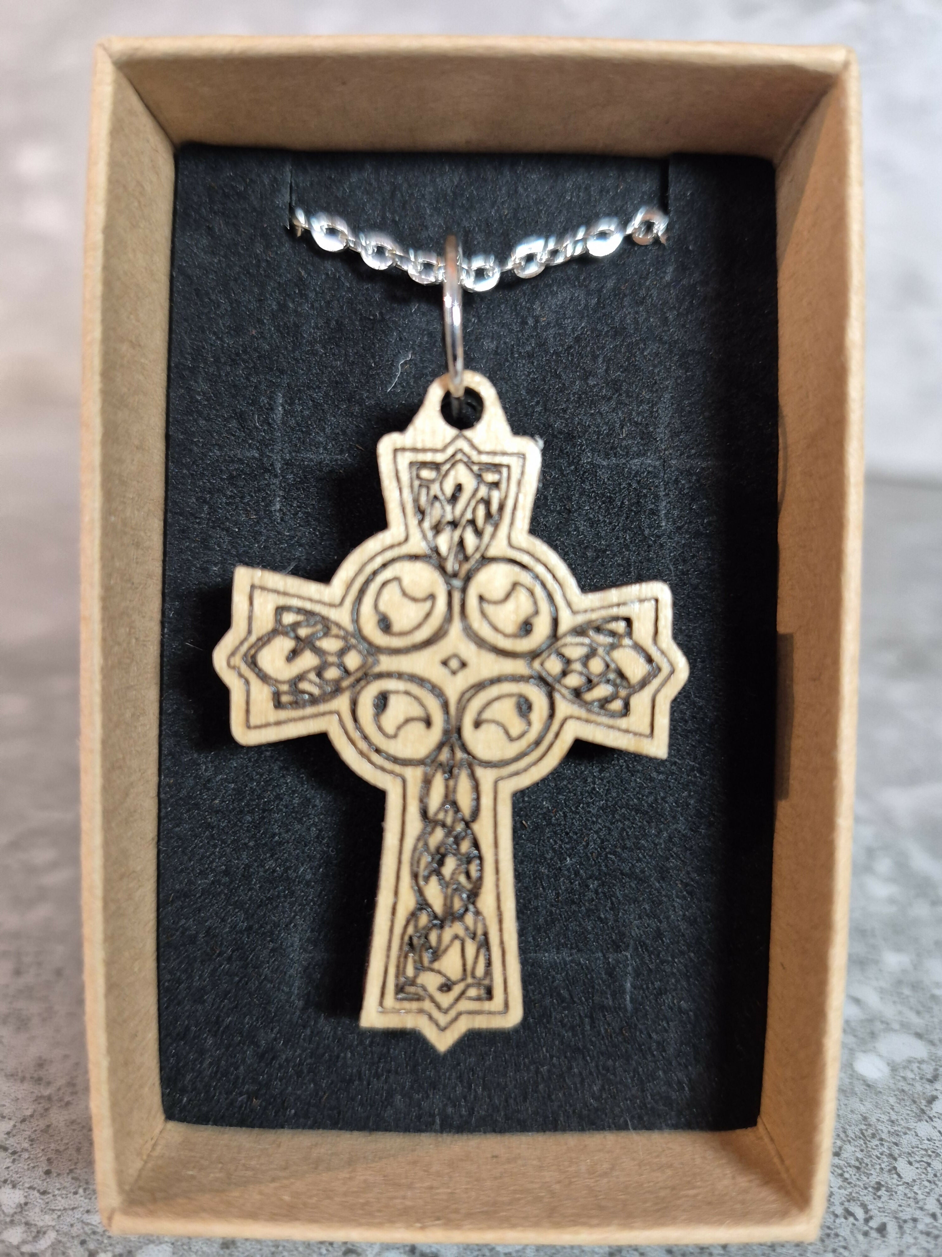 Handcrafted and Engraved Celtic Cross Pendant