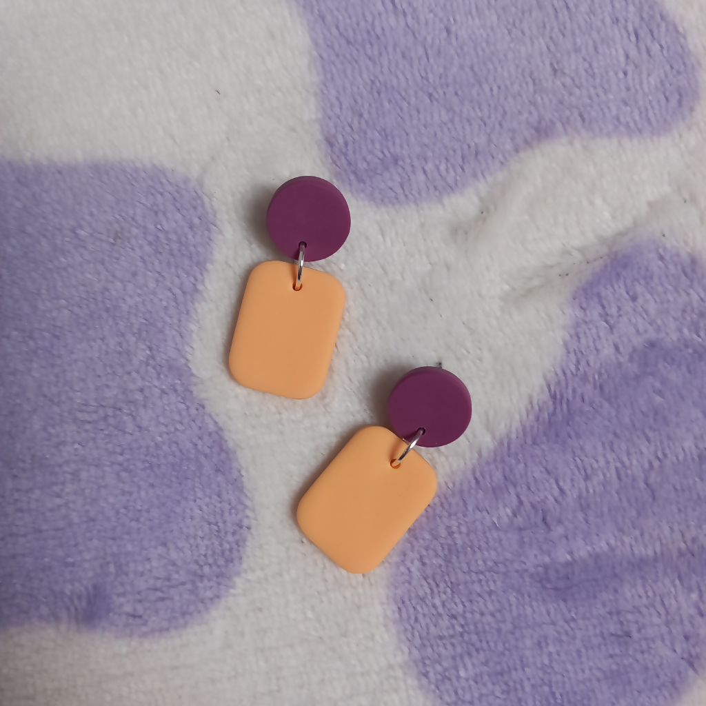Polymer Clay Geometric Small Dangle Earrings