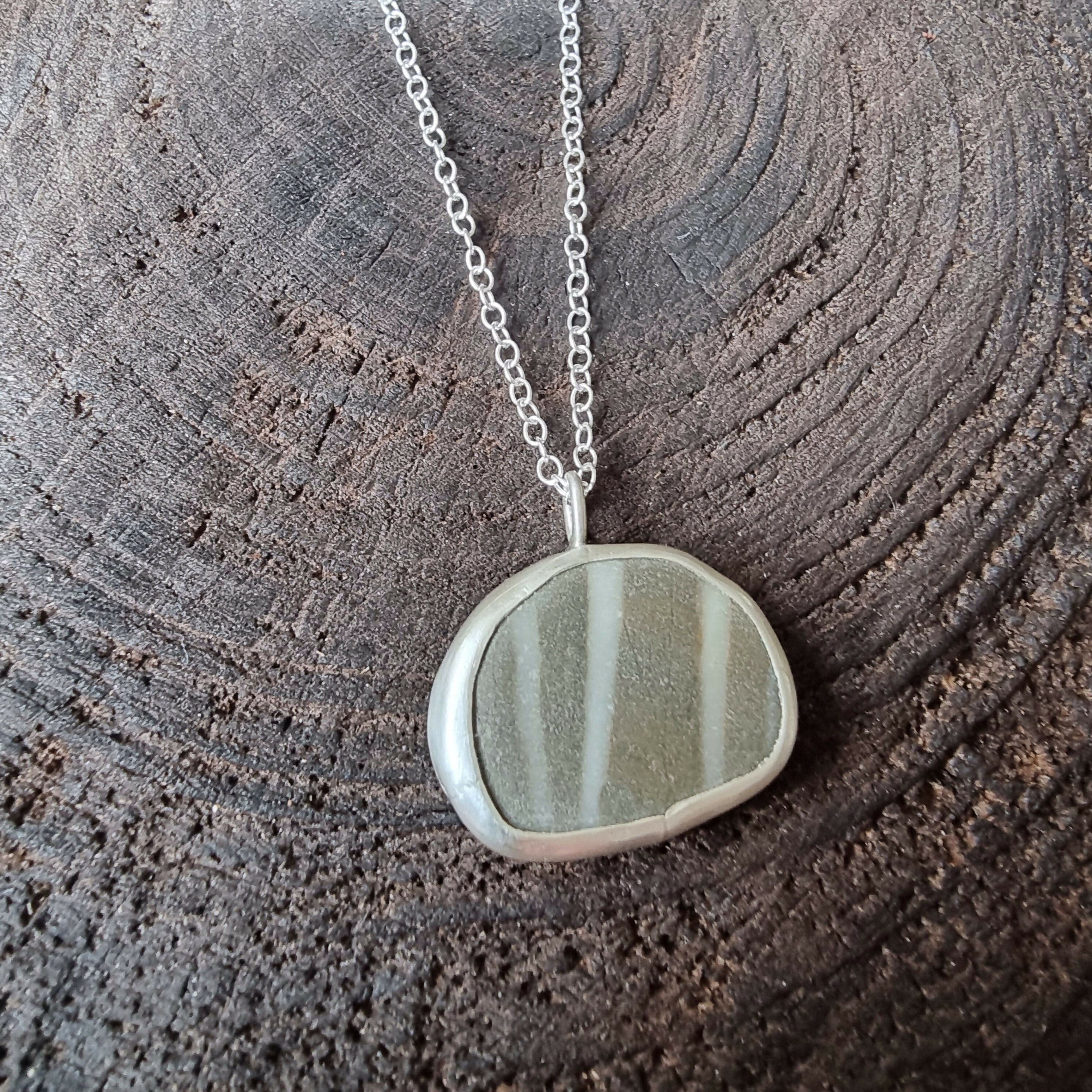 Beach Stone set in sterling silver