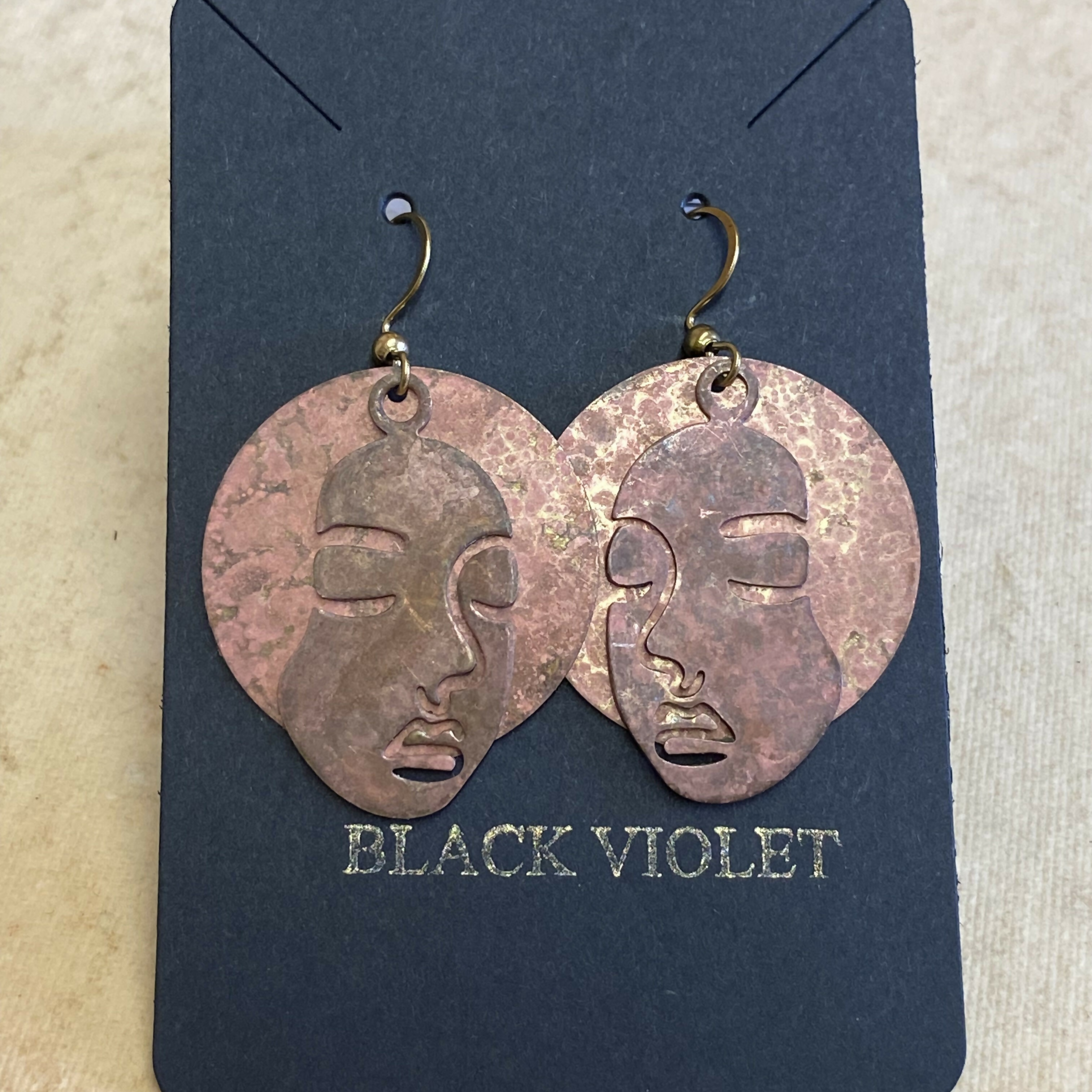 Brass Goddess Earrings