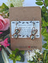 Dalmatian Jasper Wire Wrapped Crystal Bead Earrings