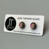 Magenta Dichroic Fused Glass Sterling Silver Stud Earrings - Handmade by Jade Tapson Glass.