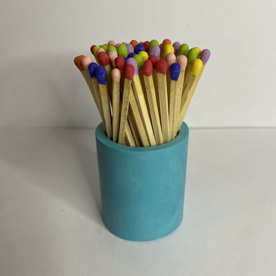 Jesmonite Match Holder Pot With Colourful Matches