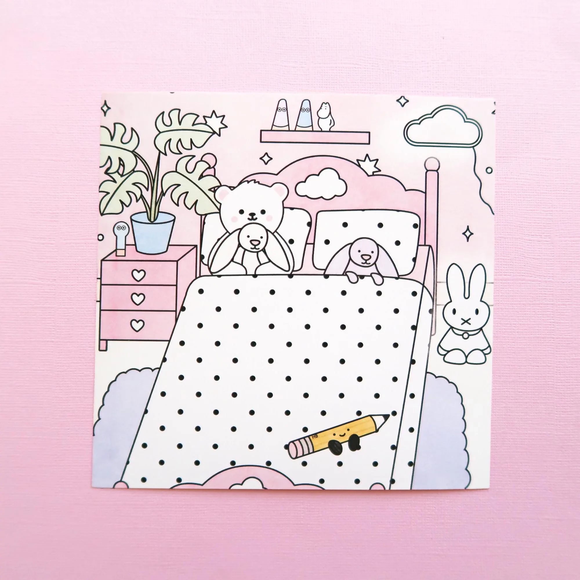 Plush Bedroom 6x6" Square Art Print