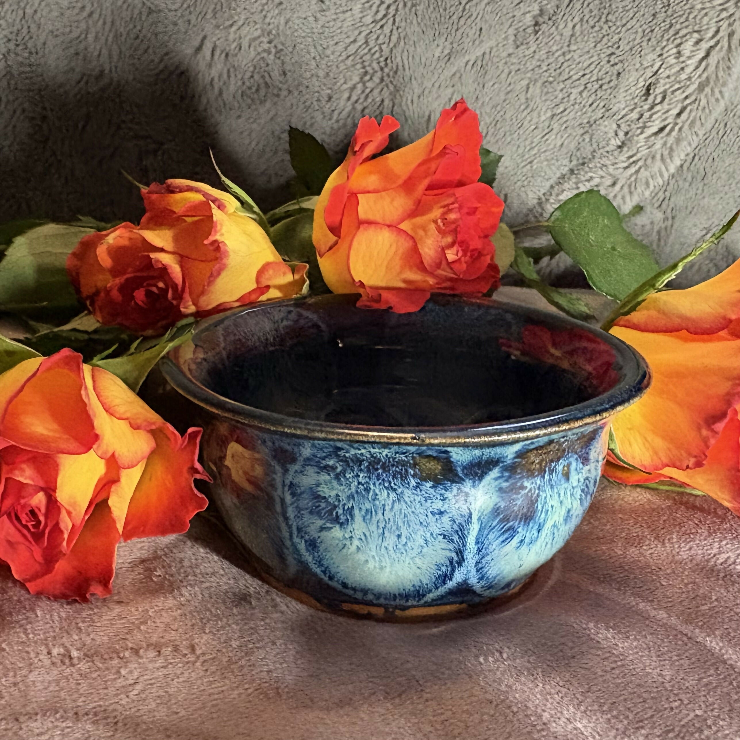 Blue Flower Patterned Bowl