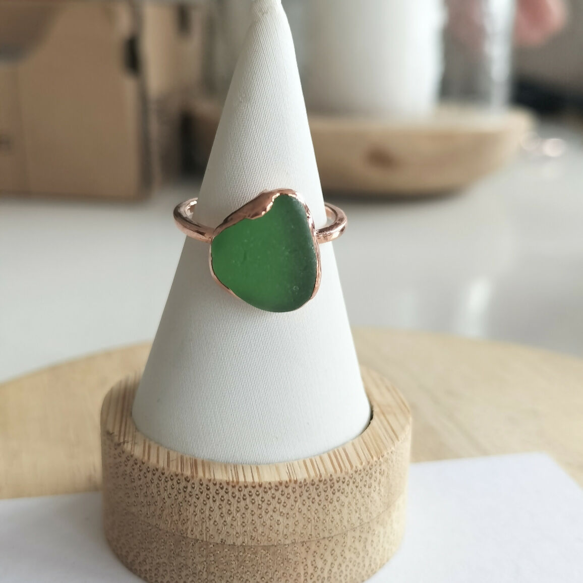 Seaglass Ring Green Size N