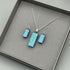 Ice Blue & Purple Dichroic Glass Necklace and Earrings Set - Sterling Silver, Handmade by Jade Tapson Glass