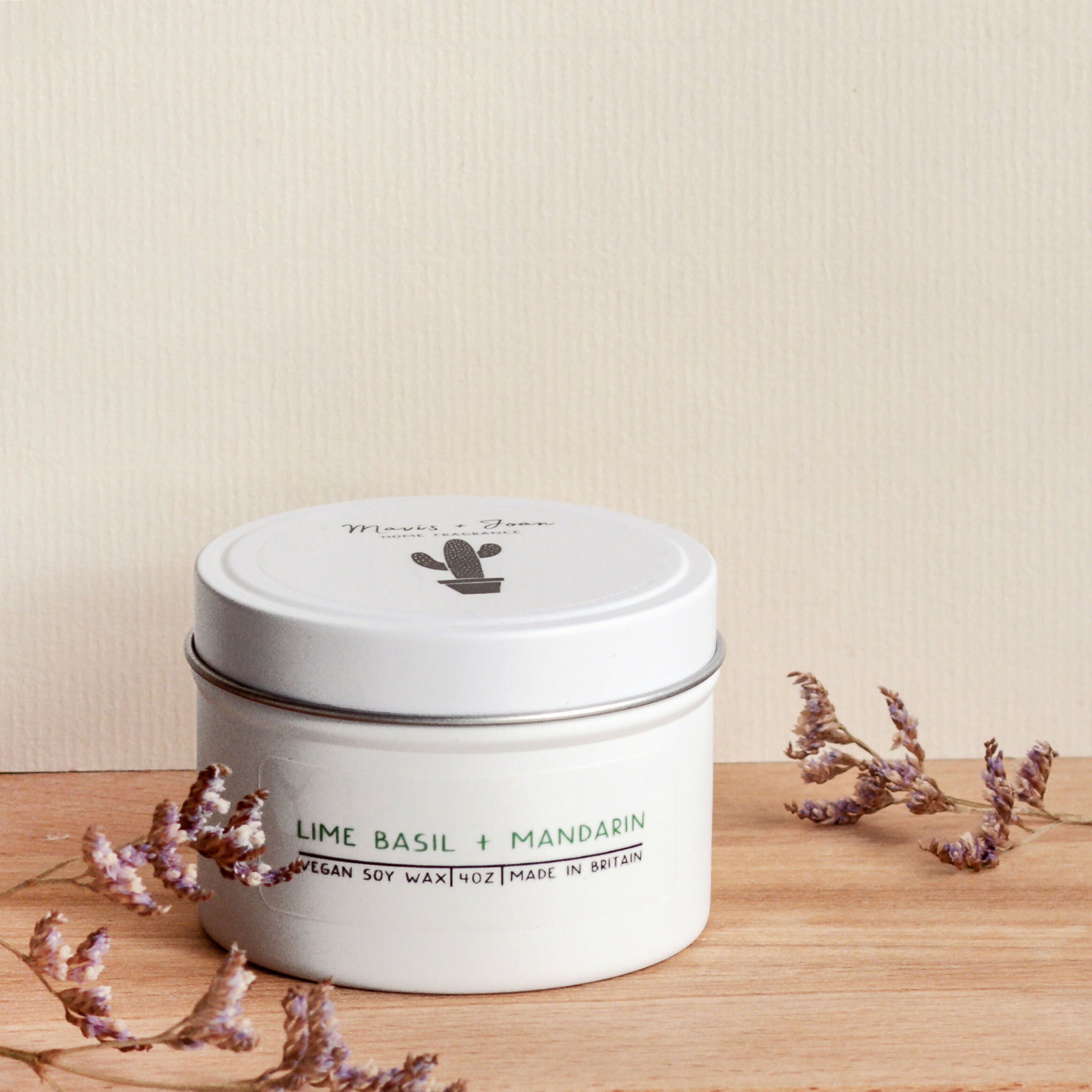 Lime Basil + Mandarin Soy Wax Mini Tin Candle