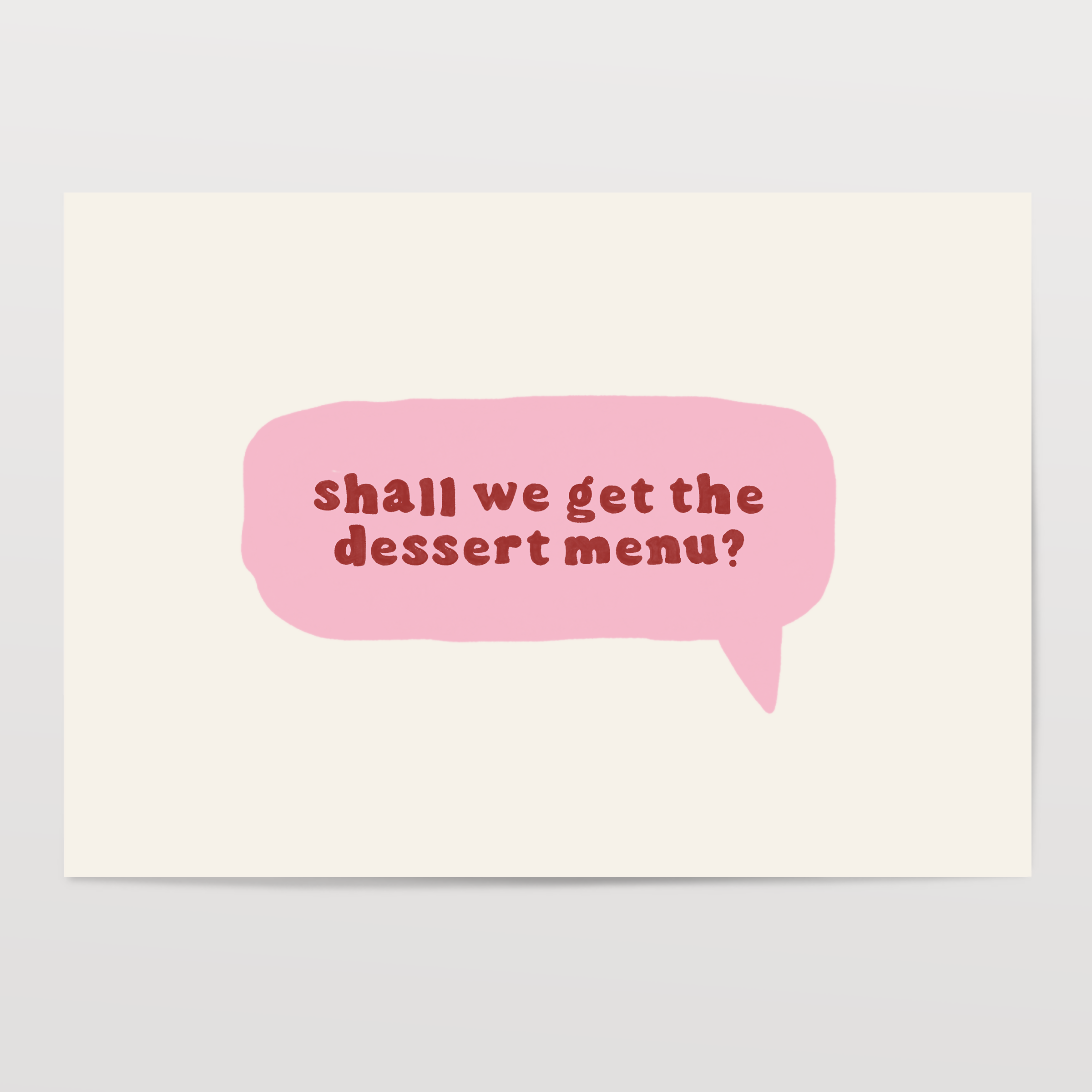 Dessert Menu Print