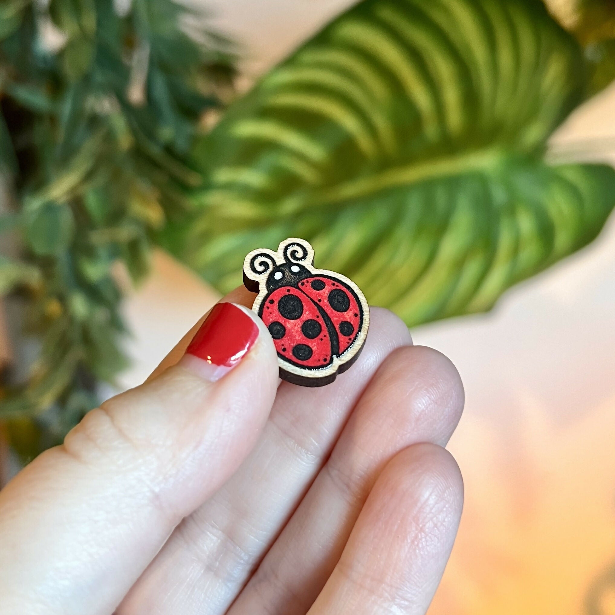 Mini Ladybird Wooden Pin