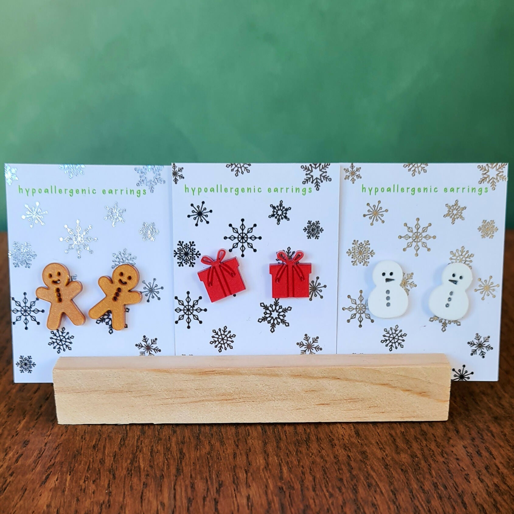 Christmas Motif Studs - Waste Not Earrings