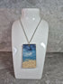 Unique Hand Crafted Cyan, Blue Ivory and Sand Coloured Rectangle Pendant