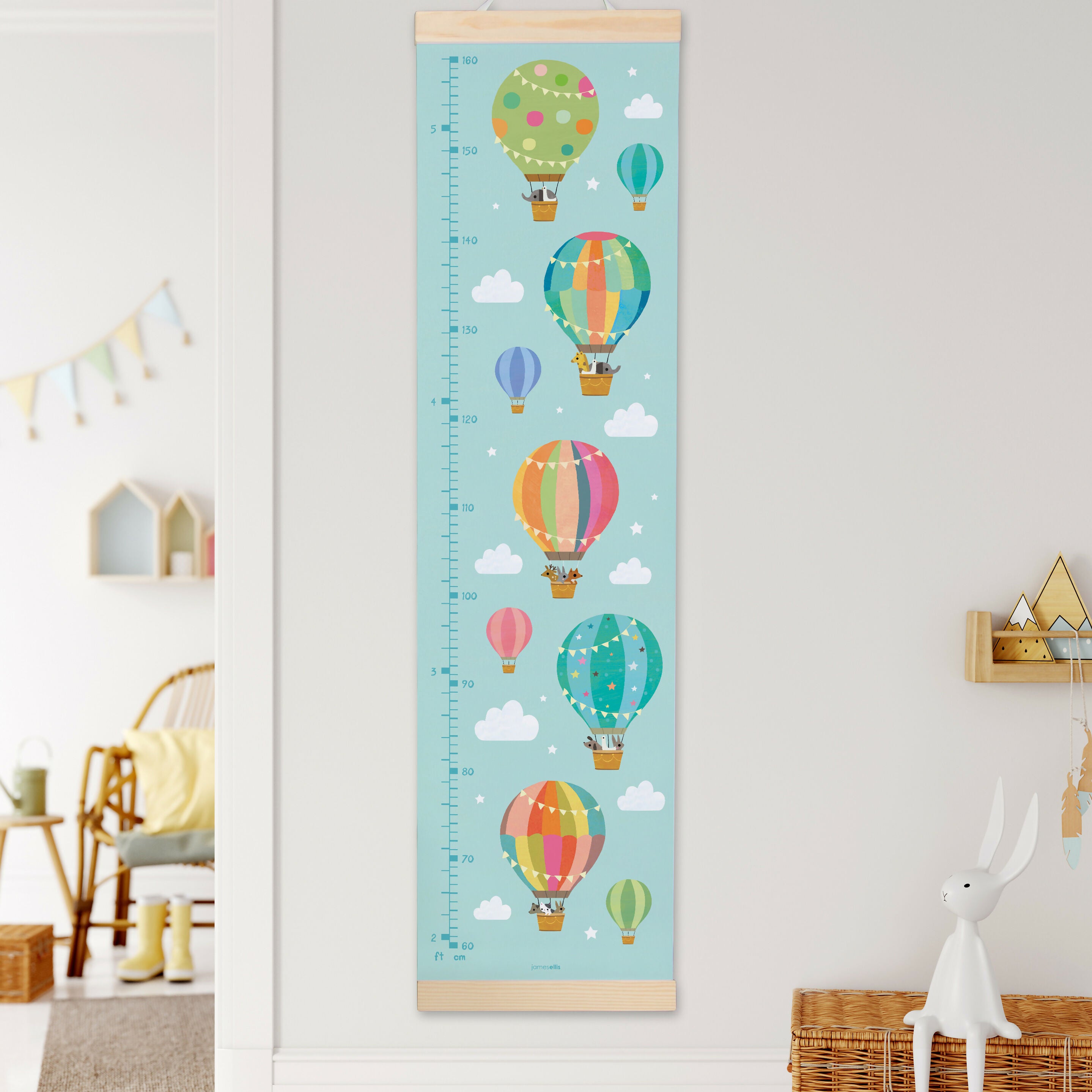 Balloons Canvas and Wood Height Chart