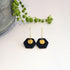 Penelope - Handmade Black Hexagonal Hoop Earrings - Polymer Clay