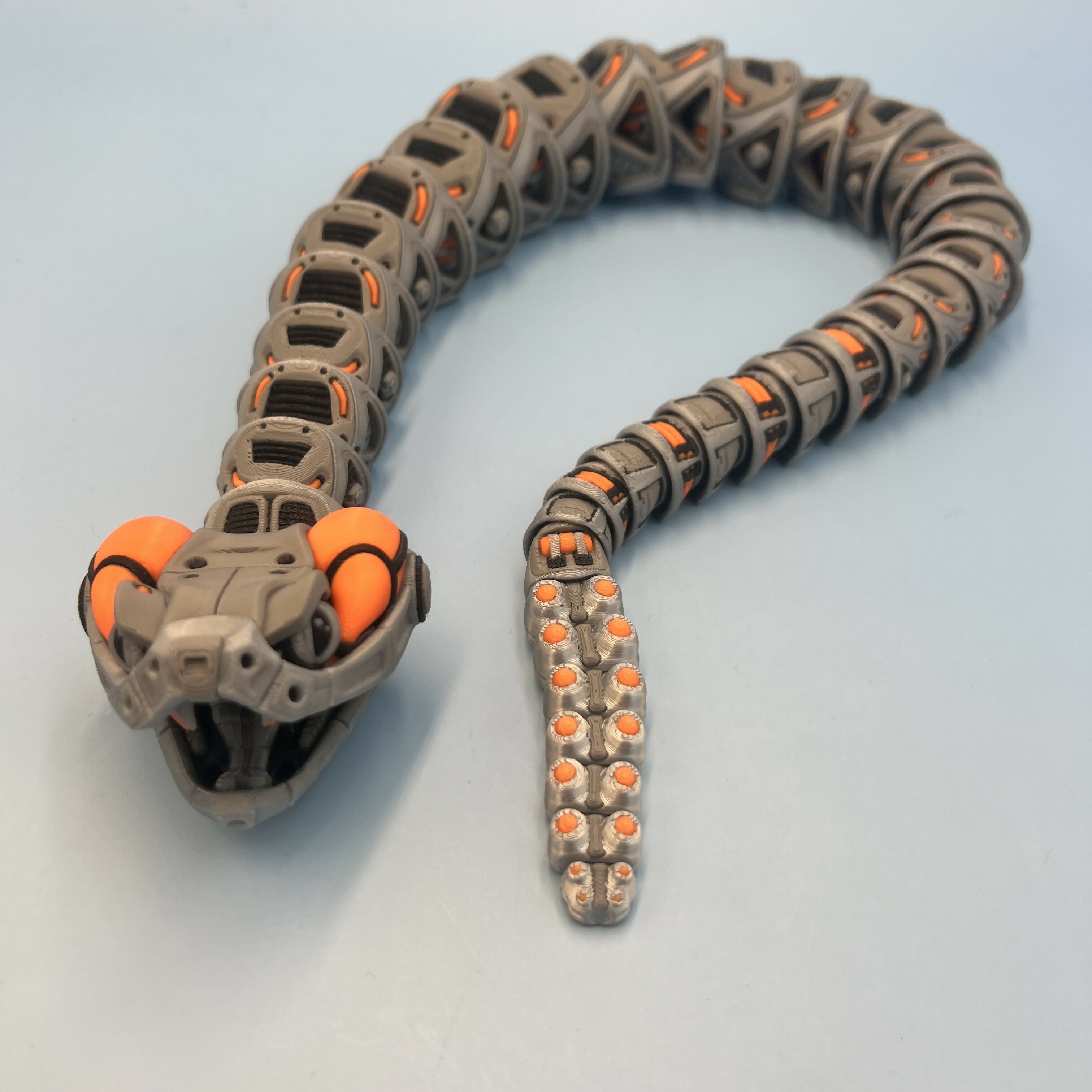 3D Printed EXTRA LARGE: Articulated Sensory Fidget Animals friends Robot RattleSnake 64cm