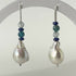 HEALING CRYSTAL & STERLING SILVER THROAT CHAKRA EARRINGS WITH BAROQUE PEARLS