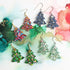 Handmade XL Glitter Resin Christmas Trees Earrings
