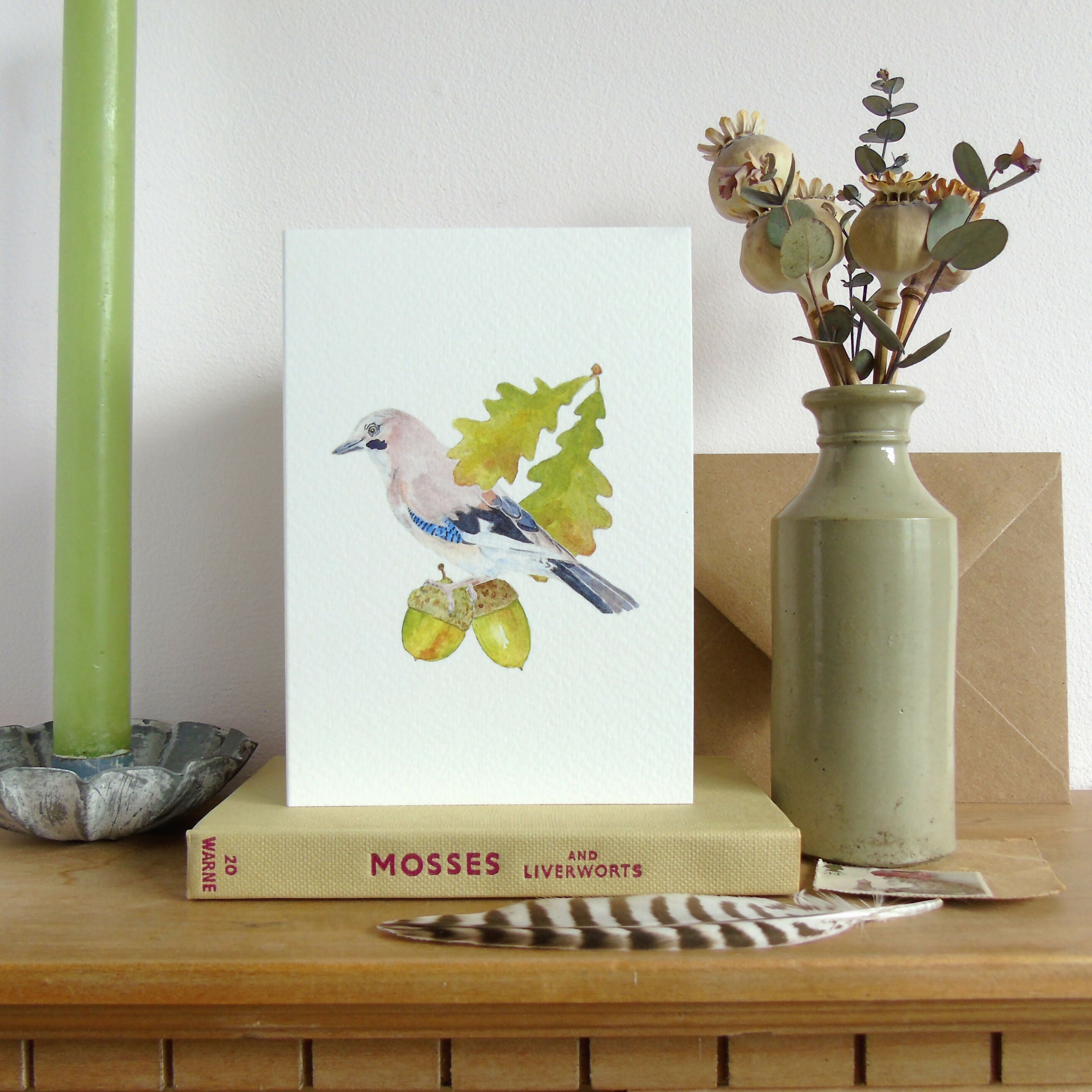 Jay and Acorn Greetings Card