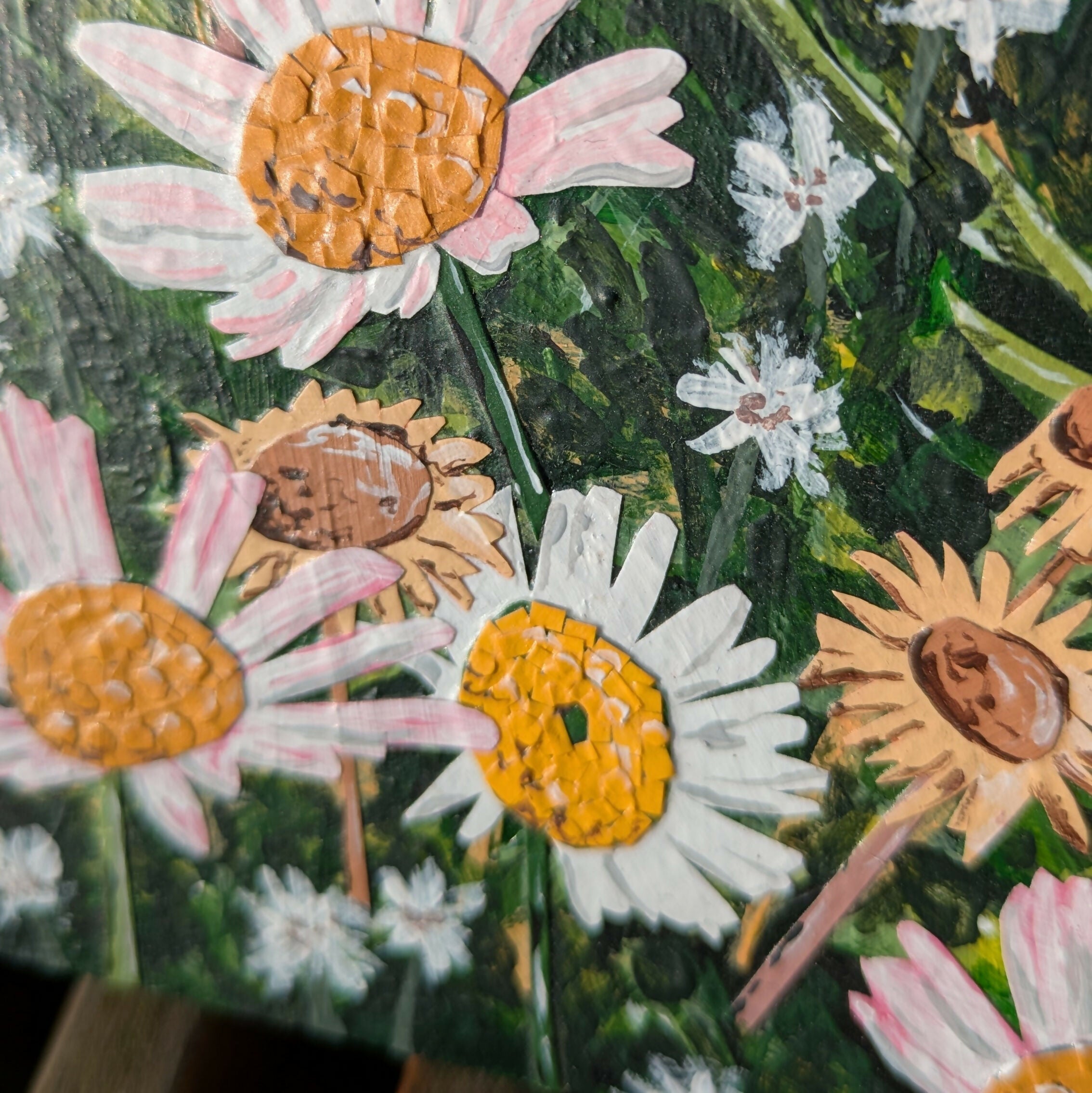 Daisies - Mixed Media Mini Panel