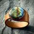 Handcrafted Natural Leather & Labradorite Gemstone Bracelet - Size S or M