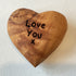 Engraved Solid Olive Wood Hearts